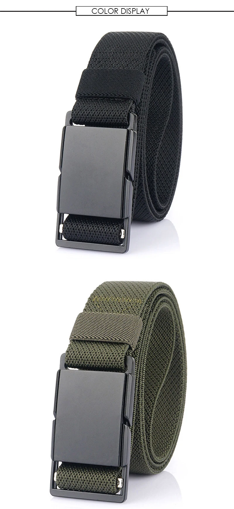 VATLTY Magnetische Elastische Gürtel Männer Legierung Schnalle Quick Release Unisex Dünnen Gürtel 34mm Braun Gürtel Männlich Weiblich Jeans Bund hüftgürtel – Detail 6