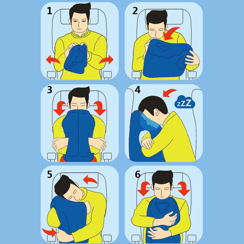 Travel Sleep Pillow Inflatable Car Sleep Artifact Long Distance Flight High Speed Press Office Classroom Lunch Break Accessory
