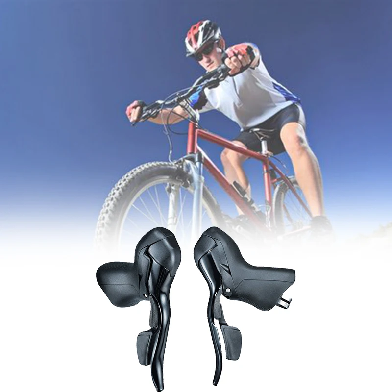A74K-Bike Shifter Dual Control Levers 3 X 8 Speed Trip Shifters Road Bike Shift Lever Compatible For Shimano STI Lever Set