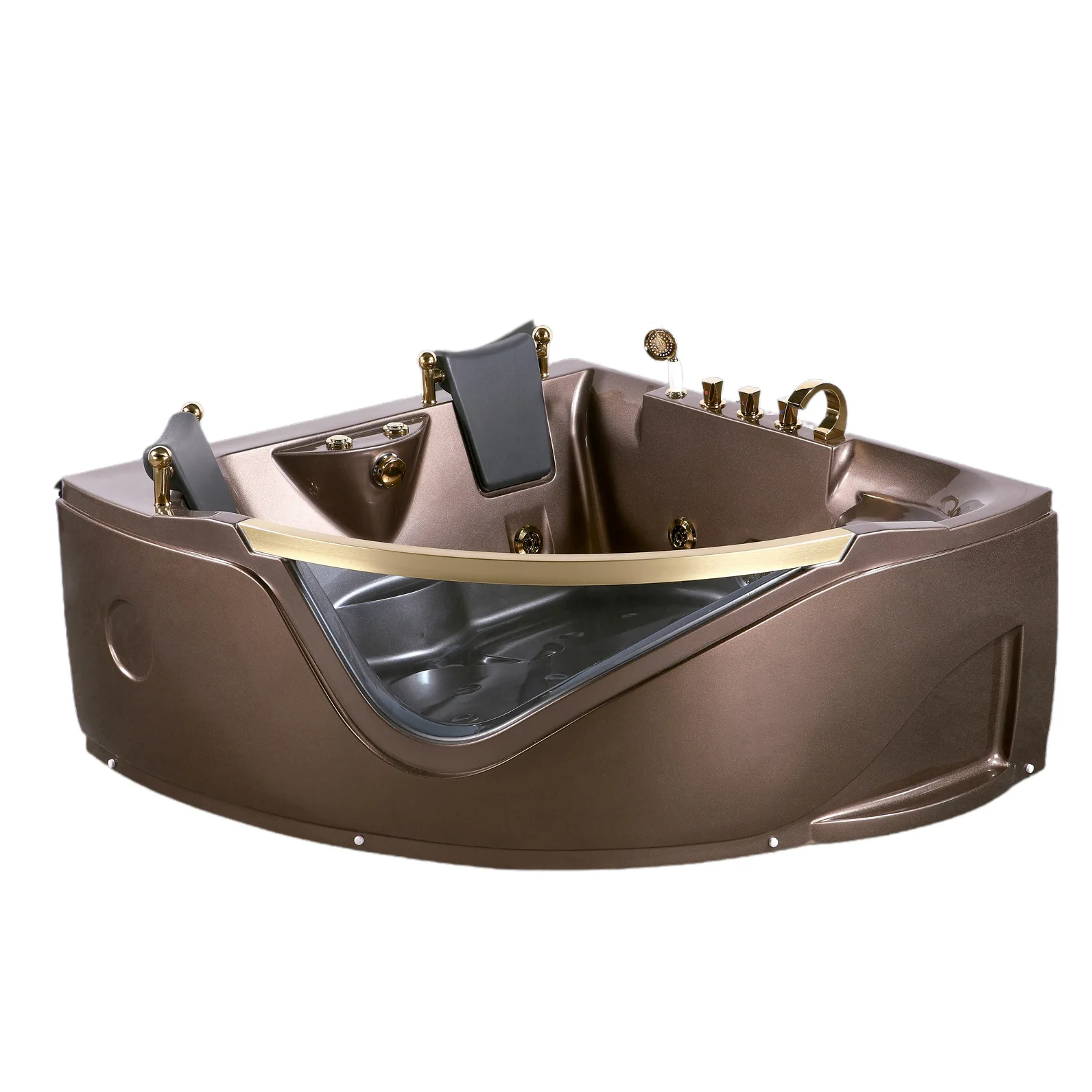 1500mm Bathroom Wall Corner Whirlpool Bathtub LED Colored Lights Indoor Spa Double People Surf Massage Tub 1511AA