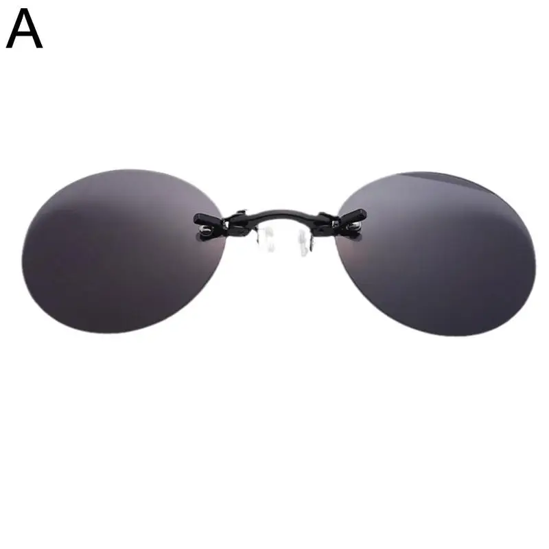 Sleek Rimless Clip-On Punk Sunglasses