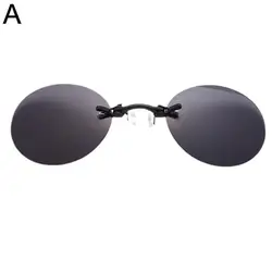 Sleek Rimless Clip - On Punk Sunglasses (Black)
