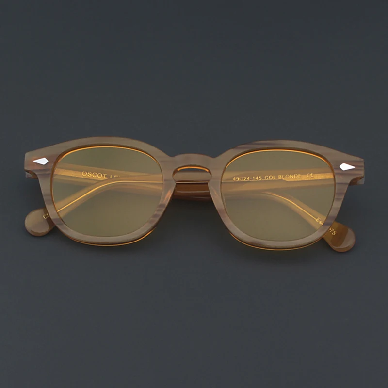 Johnny Depp Sunglasses Man Polarized Sun Glasses Luxury Brand Vintage Acetate Frame Blue Night Vision Goggles Woman