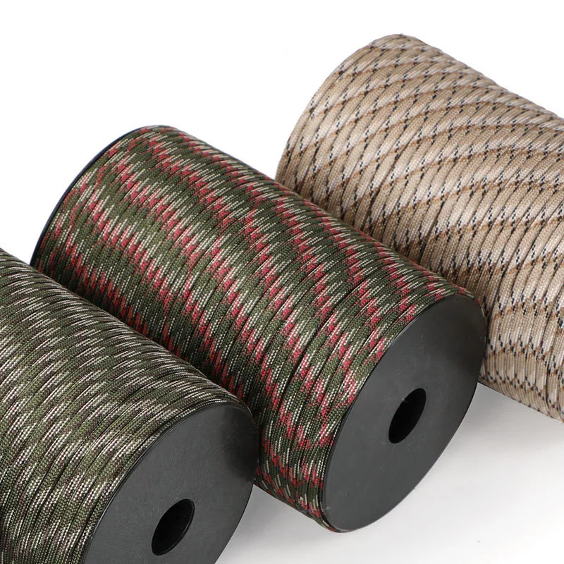 50/100m 650 Military Paracord 9 Strand 4mm Tactical Parachute Rope For DIY Making Lanyard Bracelet Dog Collar Tent Accessories paracord rope braided paracord