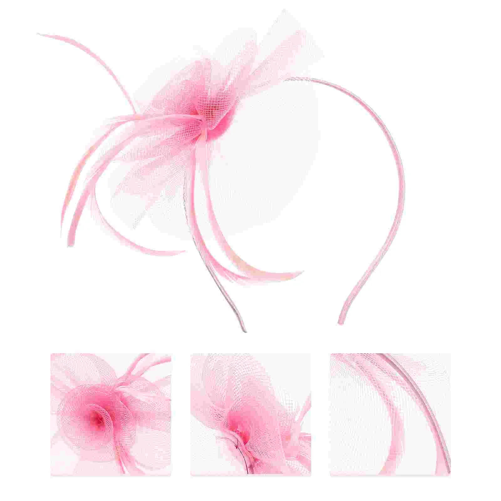 

Feather Mesh Headband Gauze Headdress Stage Hair Hoop Bride Wedding Dance Party Cosplay Womens Hat