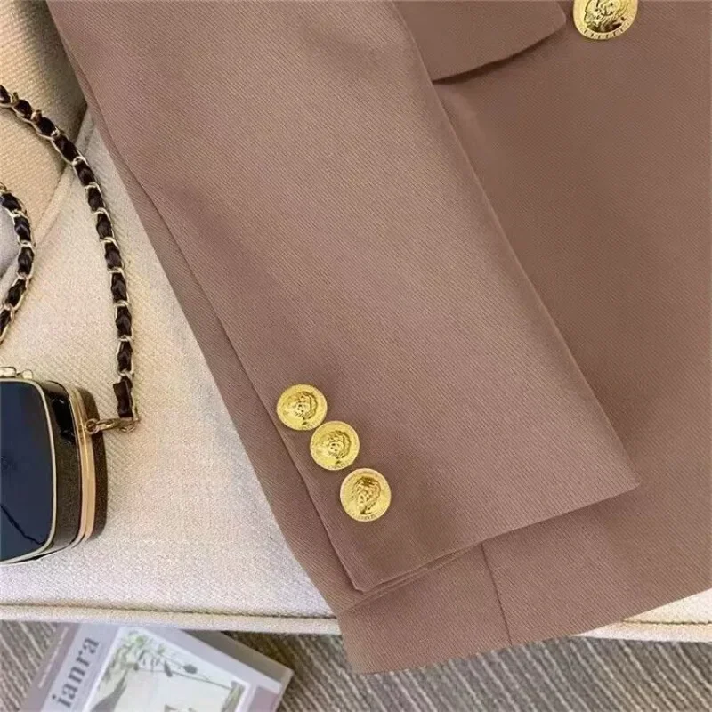 Female Office Coat Autumn New Large Size Fashion Temperament Loose Senior Sense Suit Slim Shirt Age Reduction Double Breasted