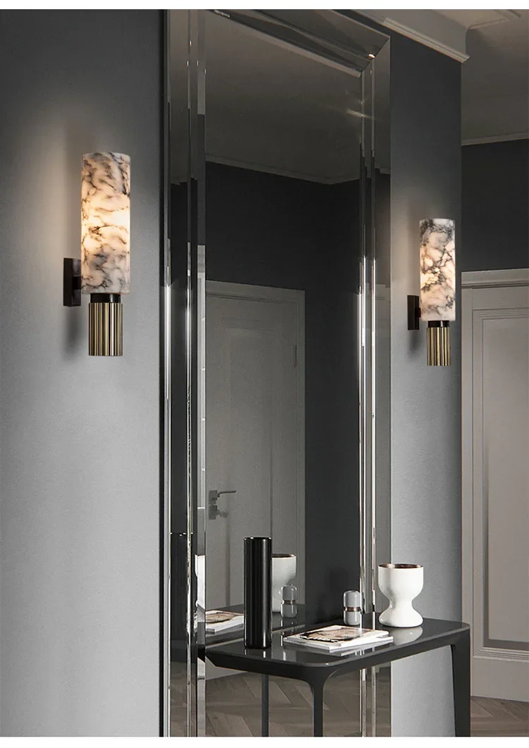 Description Picture 6 of itemChinese Style Postmodern Marble Wall Light ForLiving Room Bedroom Study Aisle Corridor Porch Indoor Lighting Room Decor