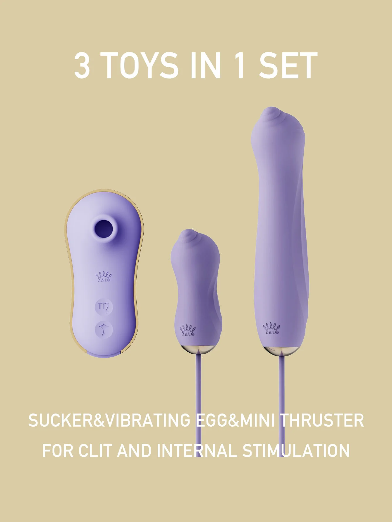 ZALO UNICORN 3in1 Clitoris G-spot Vibratior Set for Women, Female Clit Sucker Sucking Vibrating Toy, Adult Sex Toys, Womanizer