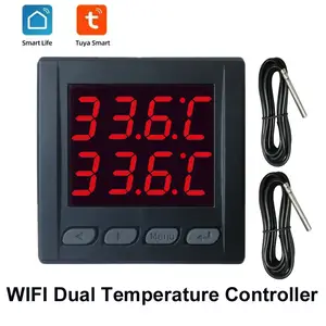 medidor temperatura wifi Sensor de temperatura WiFi Tuya, sonda de 1M/3M,  pantalla LCD Digital, termómetro de vida inteligente para nevera, agua,  piscina, termostato, alarma remota - AliExpress