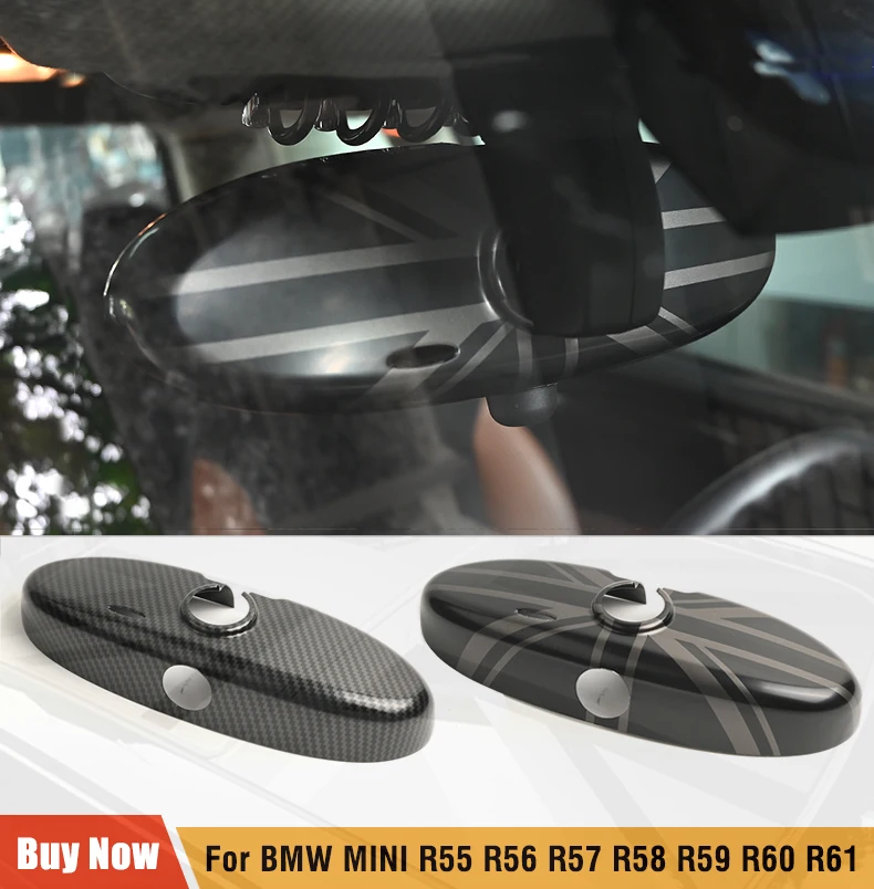 

The Black Flag Housing Rearview Mirror Cover Sticker For MINI Cooper S JCW R55 R56 R57 R60 Countryman Auto Interior Accessories