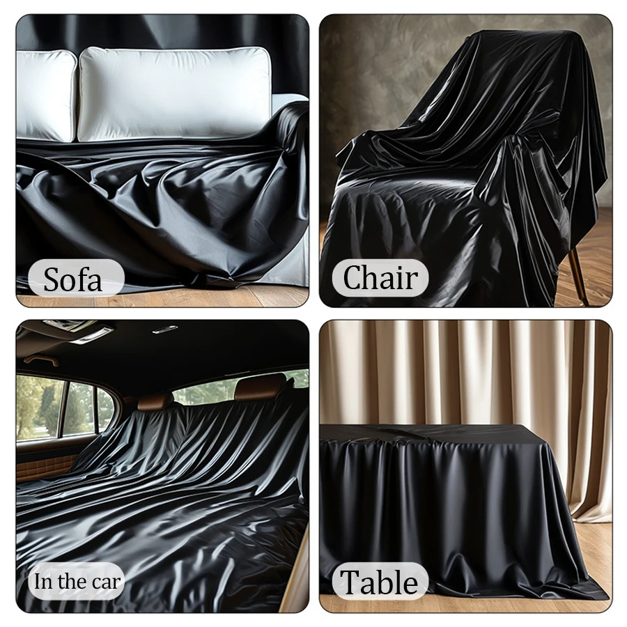 Luxury Waterproof Black Bedding Set - Washable Adult Passion Sheets, Liquid-Resistant Fitted Mattress Protector