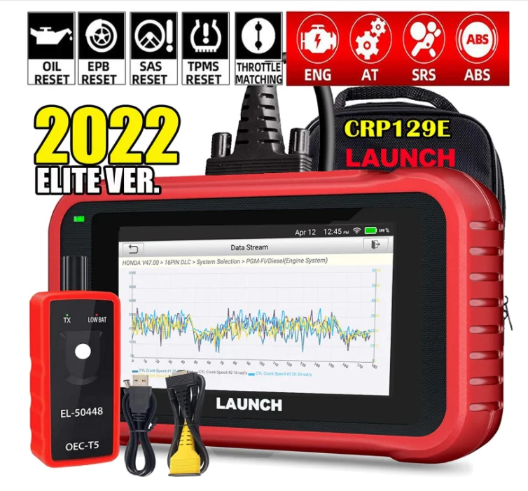 Launch X431 Crp129e Obd2 Car Scanner Auto Code Reader Obd Eng Abs Srs At Diagnostic Tool Epb Oil