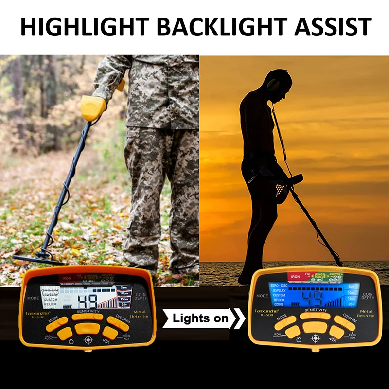 Tanxunzhe TC 500 Metal Detector 100CM Waterproof Underground Professional Gold Detector for Adults Treasure Finder Pinpointing