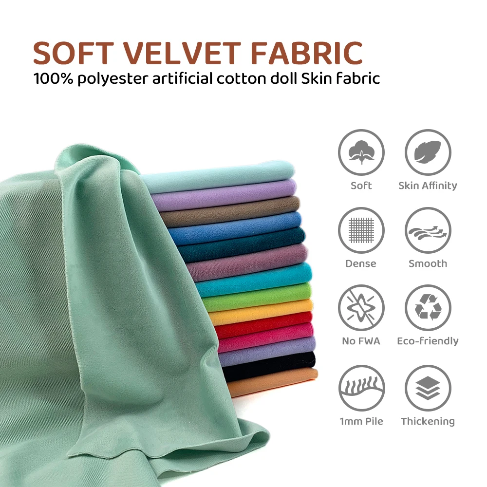ZYFMPTEX Soft And Smooth 1mm Plush Skin Fabric For Sewing  Artificial Fur Polyester Fiber Non Elastic DIY Clothing Doll Skin