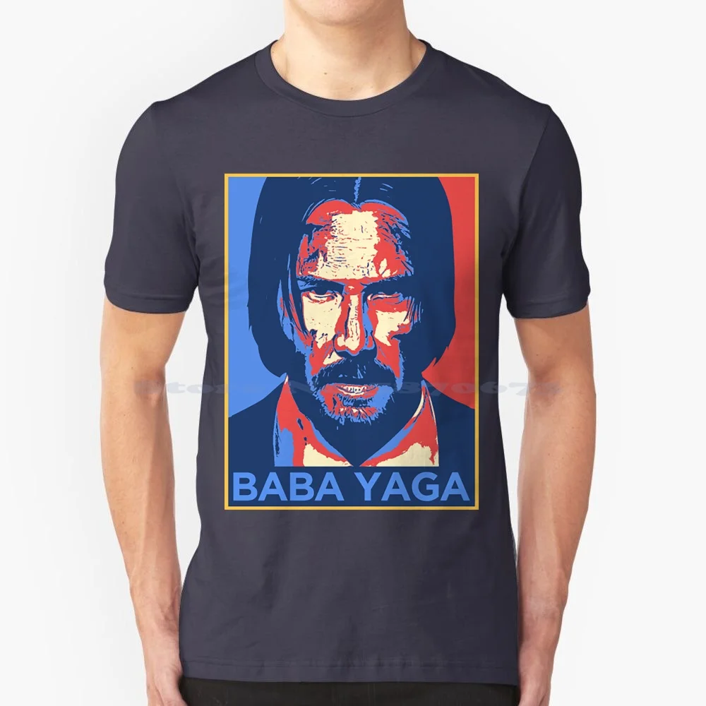 Baba Yaga T Shirt 100% Cotone Tee Baba Yaga Continental Hitman Hope John Wick 2 Keanu Reeves Obama Political John Wick 3