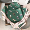 70X70CM Kerchief Luxury Sailboat Print Shawls Four Seasons Square Headcloth Fashion Silk Scarves Popular Sunscreen Small Scarf 4