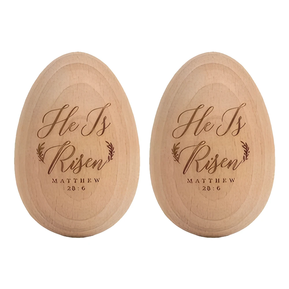 2Pcs Musical Easter Egg Shaker Wood Egg Shakers Musical Shaker Easter Basket Stuffers Gifts for Kids Boys Girls