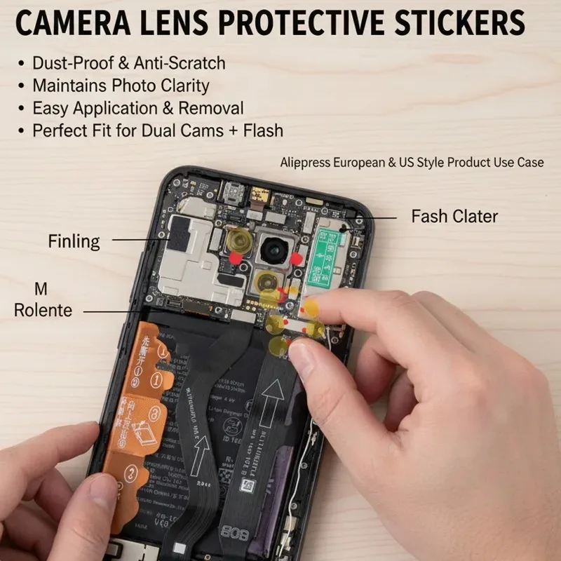 아이폰 17 16 15 14 13 프로 맥스 카메라 수리용 보호 스티커 100-500개 적외선 도트 매트릭스 교체 보호