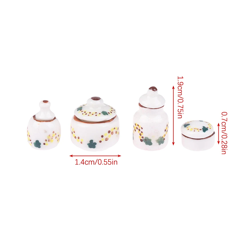 Dollhouse Miniature Ceramic Can Seasoning Can Storage Jar Kitchen Model Decor Toy Doll House Accessories