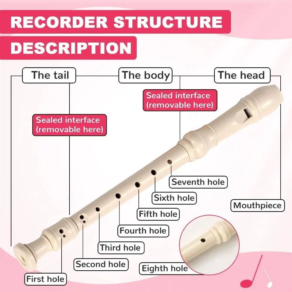 Professional YRS-24B Soprano Recorder Food Grade ABS YRS-23 Eight Hole Clarinet Non-toxic Natural Vertical Flute Beginner Gift