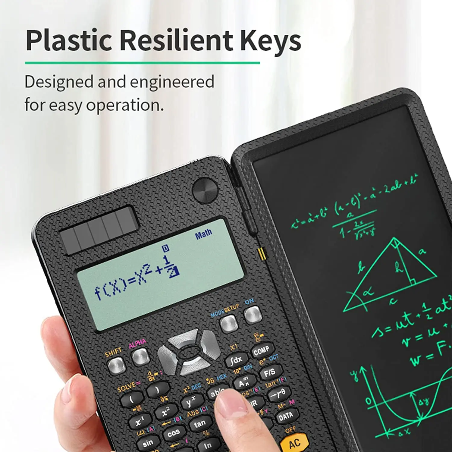 Calculadora Científica Solar com Lcd Notepad 417 Funções Portátil Profissional Calculadora Dobrável para Estudantes Atualizado 991es - Imagem 4