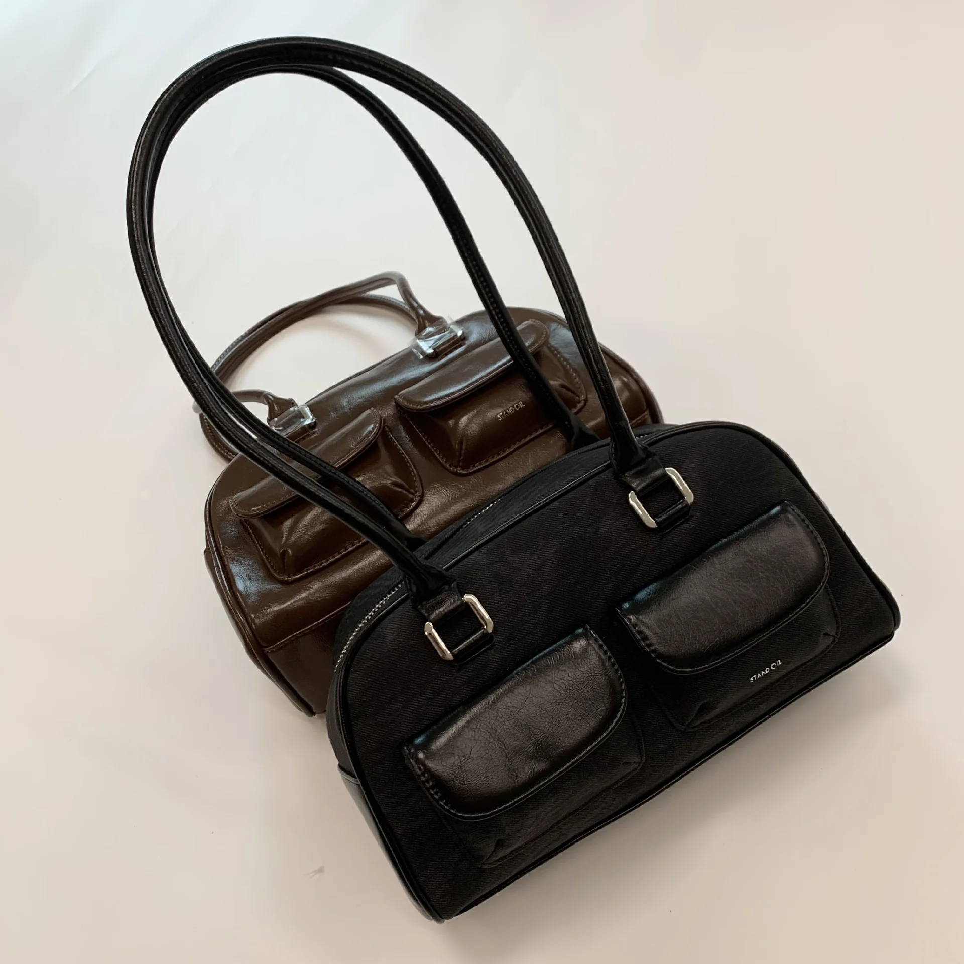 Stand Oil Chubby Bag Xu Yunzhen Same Style Bowling Bag Korean Designer Fashion Brand Women Handbag Minimalist Lady Underarm Bag