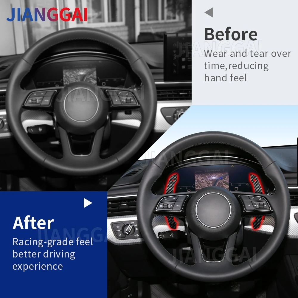 Magnetic Carbon Fiber Steering Wheel Paddle Shifter Easy Installation For Audi A1 A2 A3 Q3 Q4 B9 RS1 RS2 RS3 RS4 Car Accessories