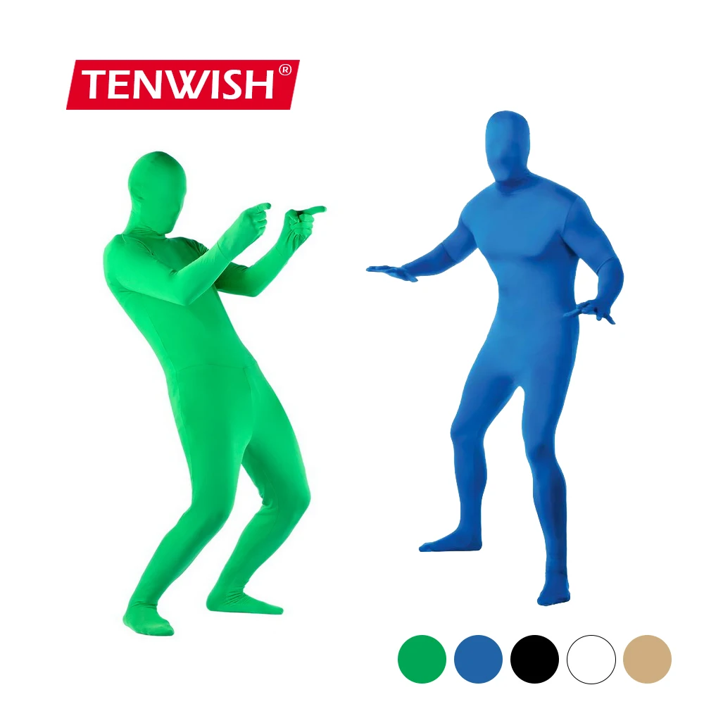 Костюм с зеленым экраном комбинезоны Chroma Key для кино видео Tiktok невидимый эффект