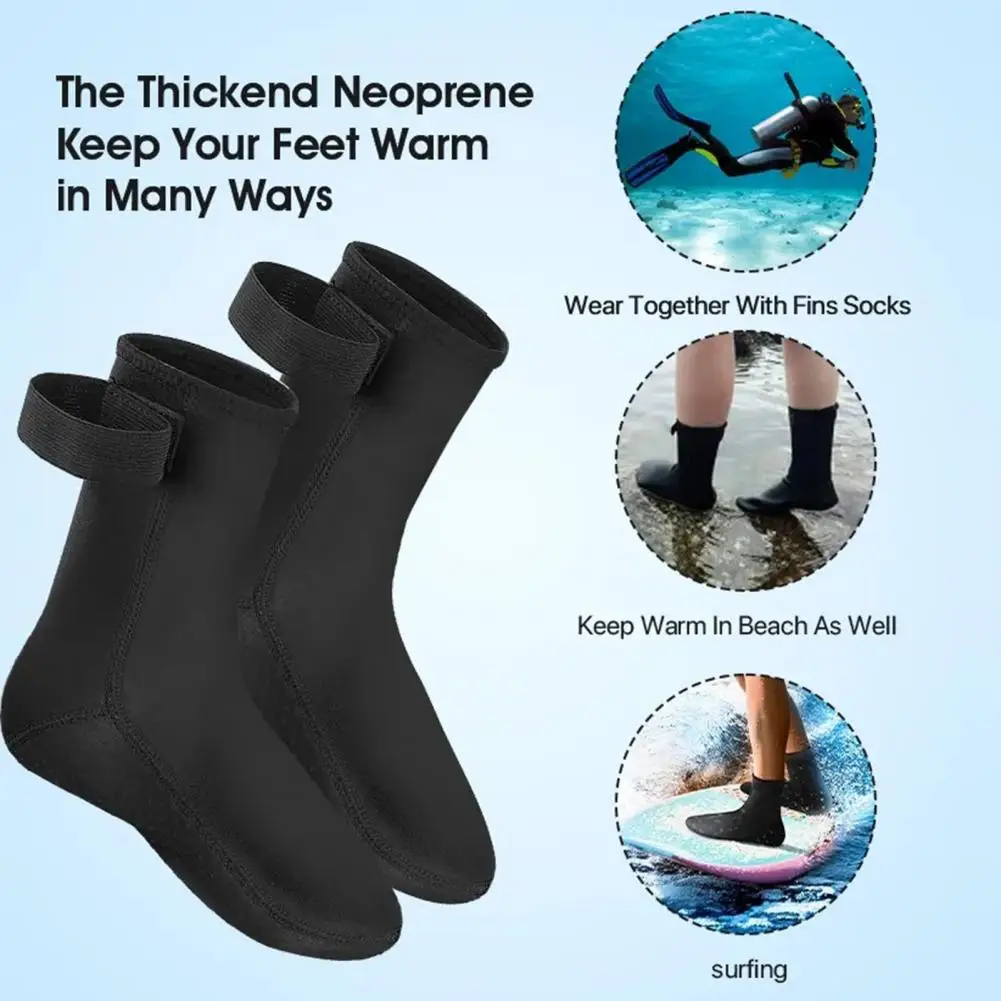 Surfing Socks Non-slip Fastener Tape Diving Socks Elasticity Neoprene Beach Surfing Booties Breathable Swimming 1 Pair