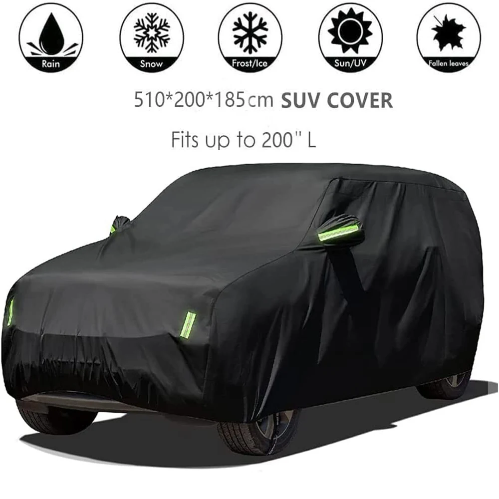 Universal Waterproof Car Cover All Weather Rain Snowproof Protection Windproof Outdoor Full Car Cover For SUV Length Up to 200'' waterproof car cover