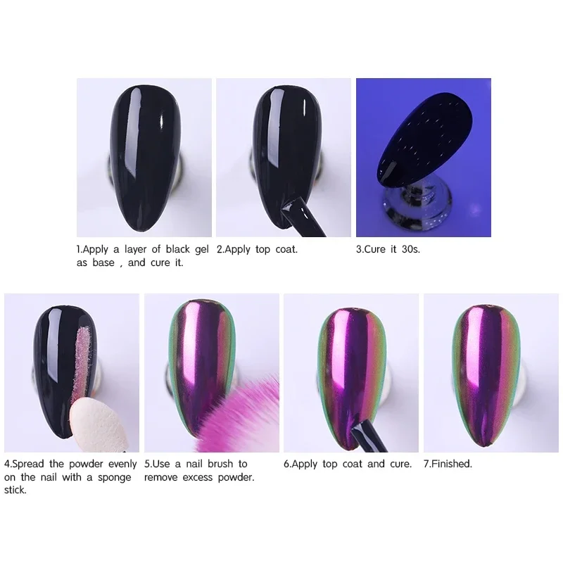 Nail Powder Nail Glitter Nail Pigment 13 Colors Glitter Magic Mirror Nail Powder Chameleon Polarizing Nail Glitter High-Light Art Pigments DIY Manicure Dust