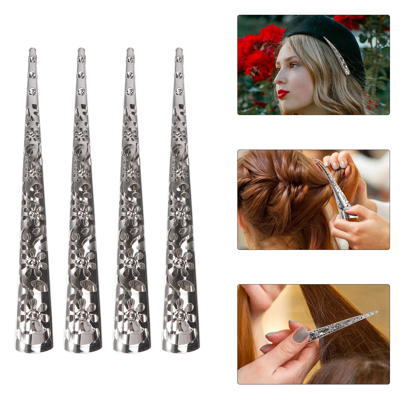 

Hollow Clip Crocodile Curly Hairpin Barrettes Hairstyle Holder Fluffy Hair Root Salon Haircut Headwear Bobby Pin Silver
