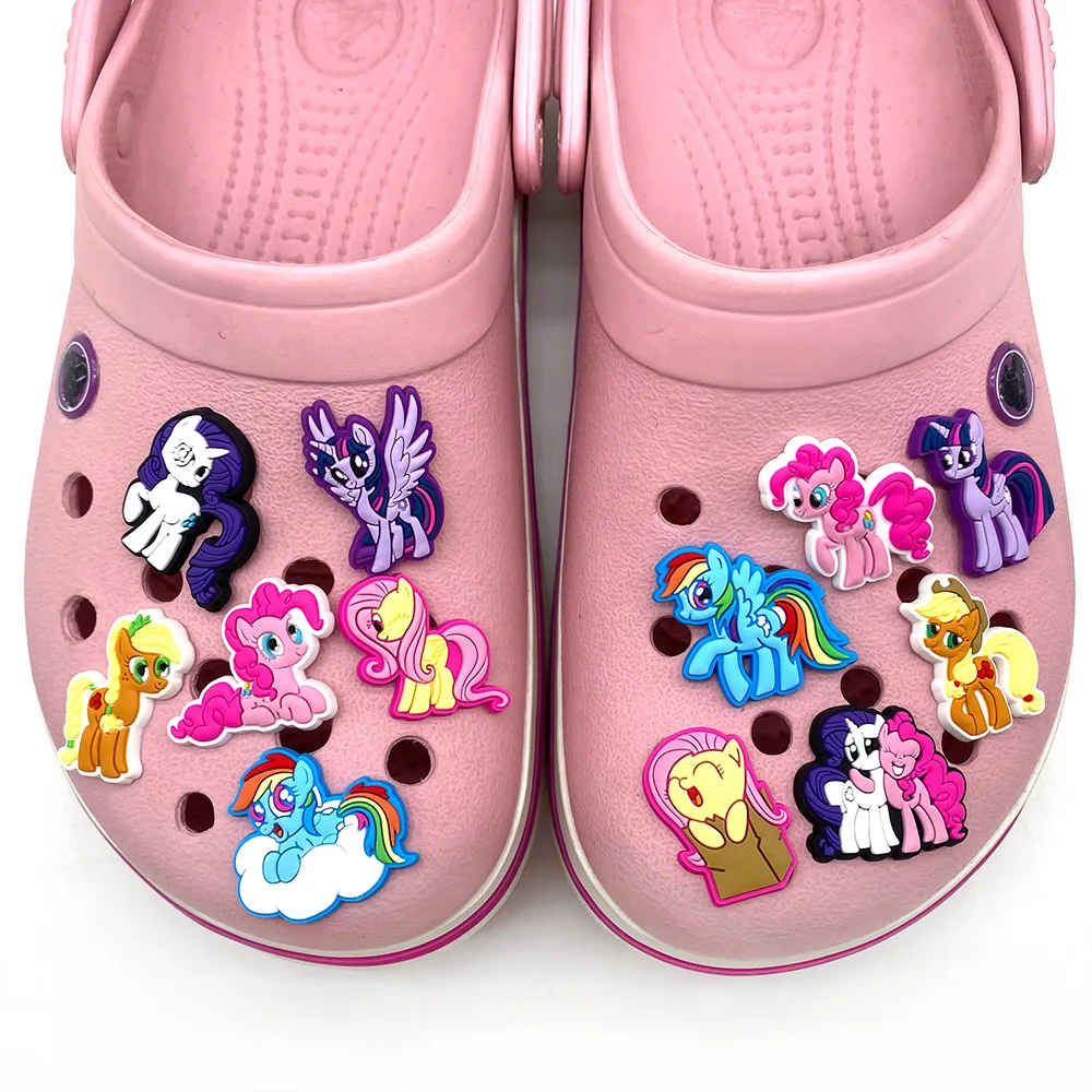 12 Stück My Little Pony Schuh-Charms aus PVC, DIY Schuhdekoration, Armband, Sandalen-Schnalle, Sandalen-Schuhzubehör, Kindergeschenke