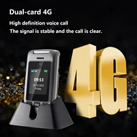 Artfone G6 LTE 4G Flip Senior Mobile Phone Big Keypad For Elderly Single Sim Celulares FM SOS Cellphones With Charging Dock 2