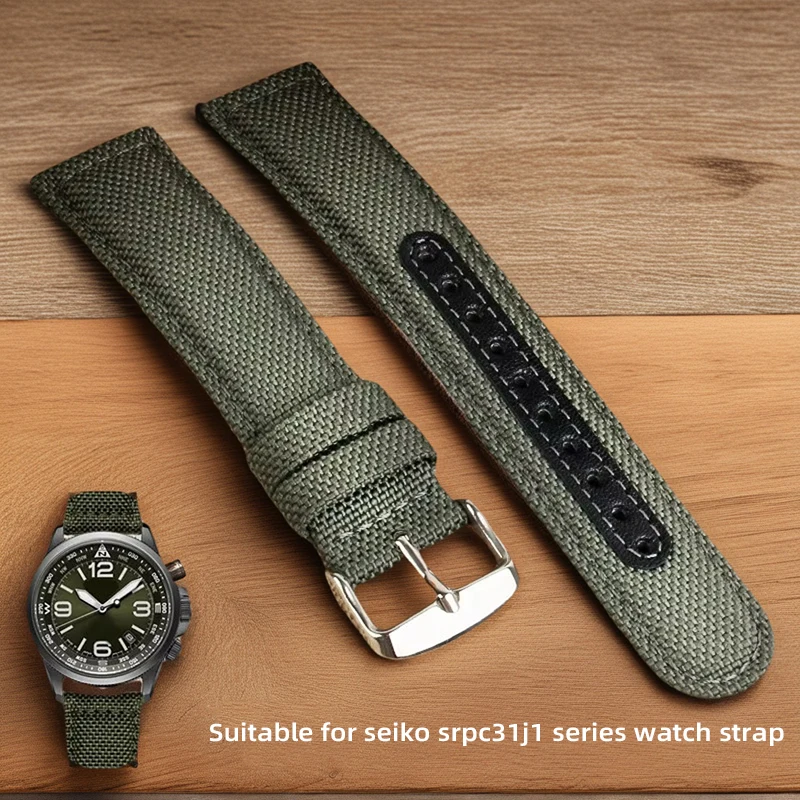 Nylon Canvas Strap - Waterproof Sports Watchband with Blue, Grey, and Khaki Options, 20mm-22mm