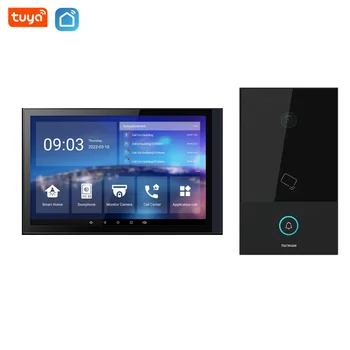 Tuya 10'' TFT LCD Wired Video Door Phone Visual Video Intercom Speakerphone Intercom System With Waterproof Outdoor IR Camera 1