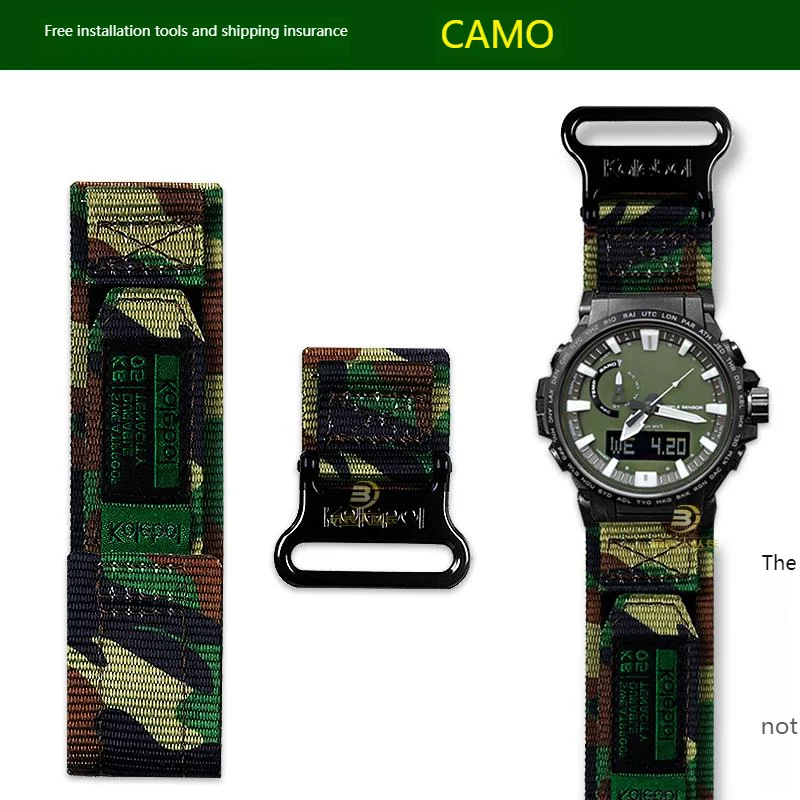 Casio Sports Waterproof Nylon Canvas Climbing Watch Strap, 23mm Men's Edition