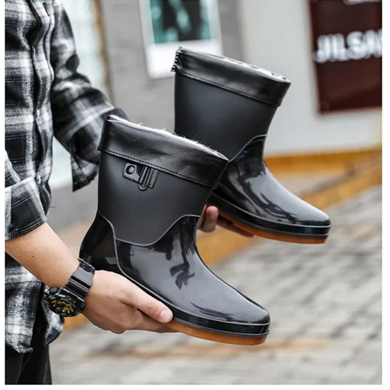 Bottes de pêche d'hiver chaudes avec doublure amovible - Chaussures de travail imperméables pour pêche par temps froid