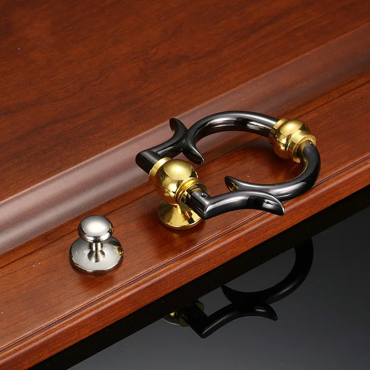 European Simple Knocker Zinc Alloy Knock Ring Door Furniture Handle Hardware Gun Black-Gold/Silver/Black door knocker