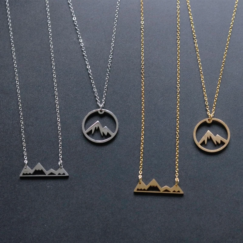 

Stainless Steel Mountain Pendant Clavicle Chain Necklace for Anniversary