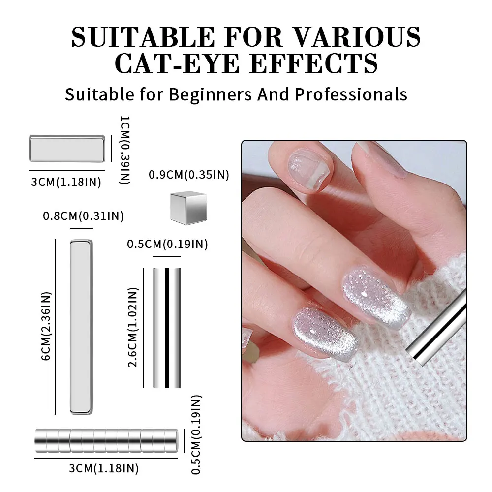 Magnetic Nail Art Tools Nail Art Cat Magnetic Stick For 3D Cat Eye Gel Painting UV Gel Polish Round Square Manicure