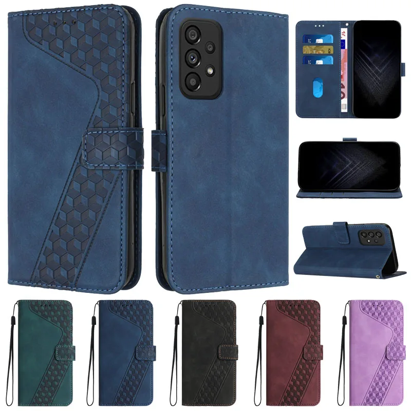 A73 A53 5G Custodia Per Samsung Galaxy A53 5G Sm-A536B Custodia Geometrica Reticolo Portafoglio Cover Per Samsung A 53 A73 5G Custodie Funda