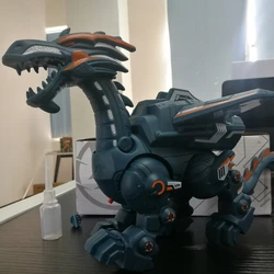 Grand jouet électronique Dragon en marche, jouet pour enfants, respiration de feu, jet d'eau avec son léger, modèle de dinosaures mécaniques 