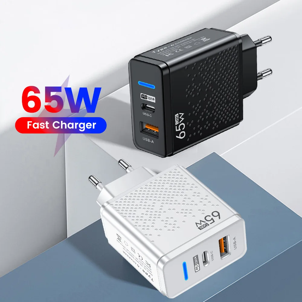 

65w Usb Charger Fast Charging Plug Pd Qc 3.0 Type C Charging Adapter Compatible For Iphone Ipad Tablet