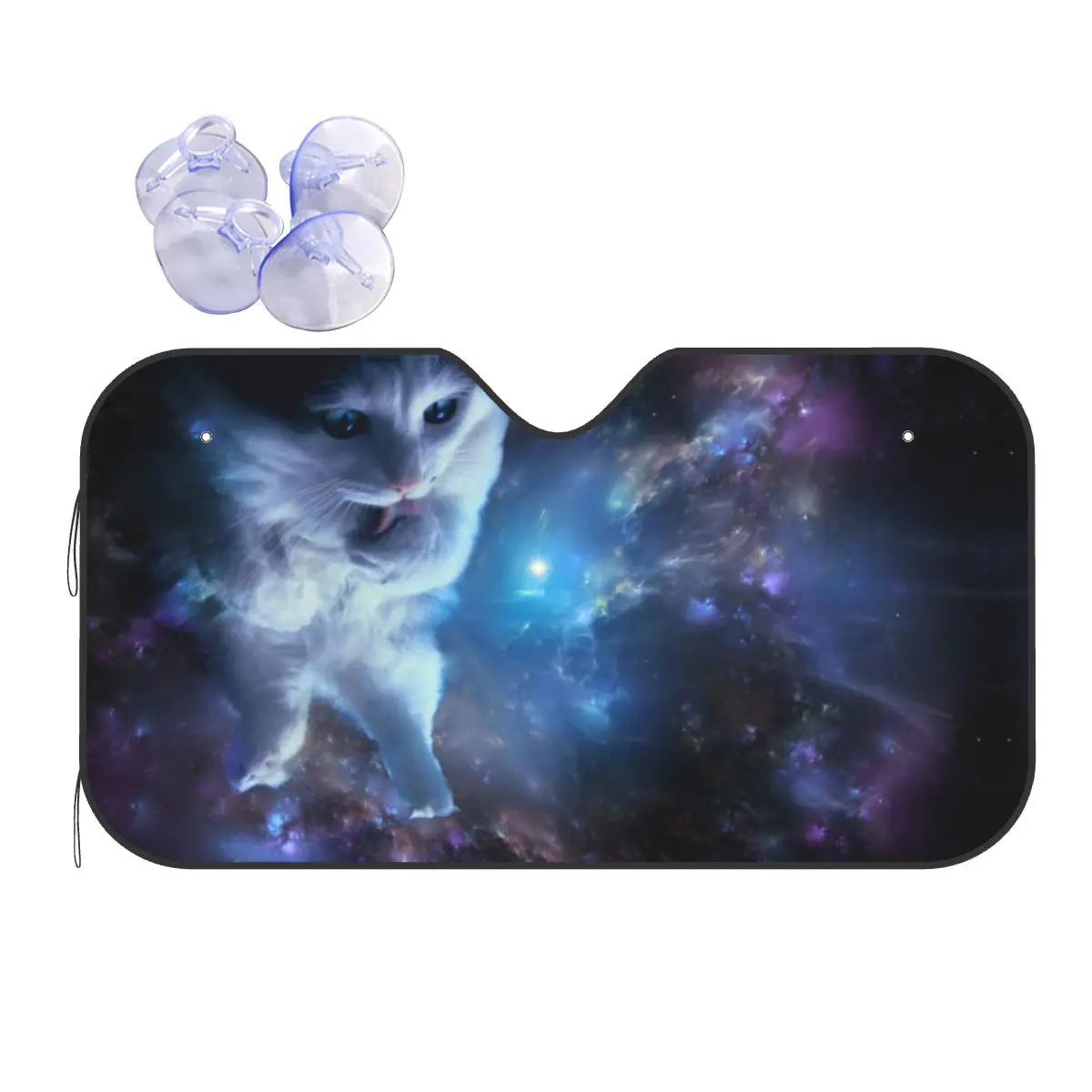 

Galaxy Space Cat Sunshade Windscreen Cartoon Cover Front Block Window 70x130cm Car Window Windscreen Cover Sunscreen Curtain
