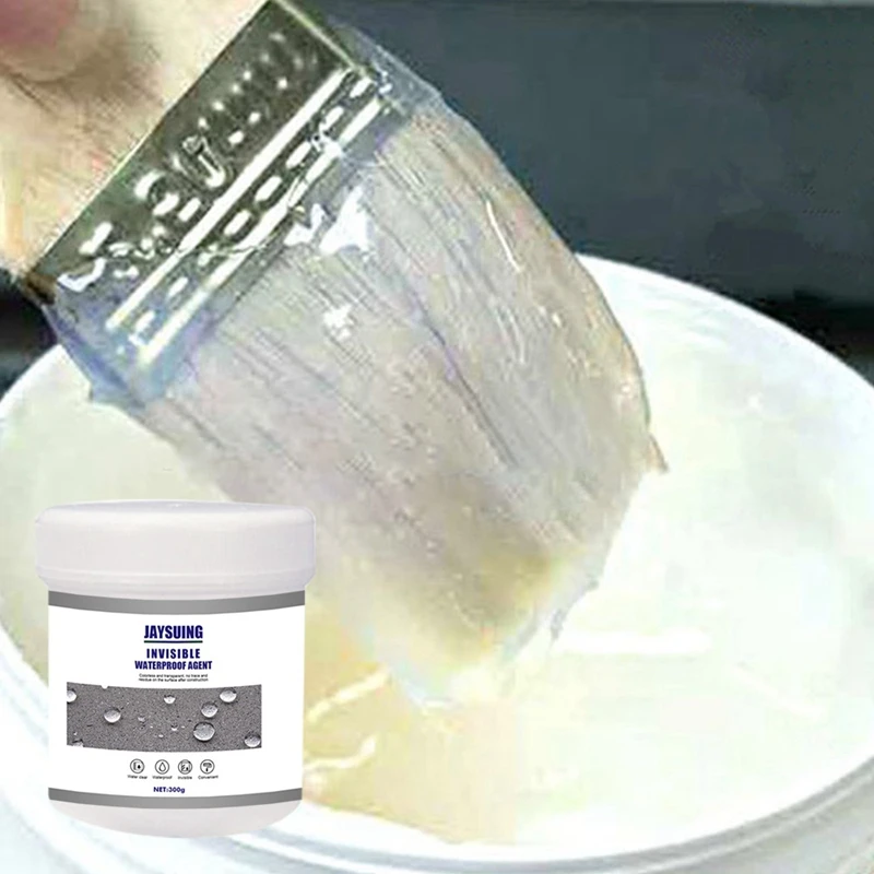 Jaysuing 2X Transparent Waterproof Glue Plus Brush Waterproof Leakproof Water-Based Sealant Anti-Leakage With Brush-A