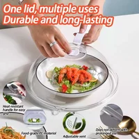 Couvercle anti-éclaboussures pour micro-ondes, couvercle de cuisson pour four domestique, couvercle transparent pour assiette, poignée, accessoires de cuisine 3