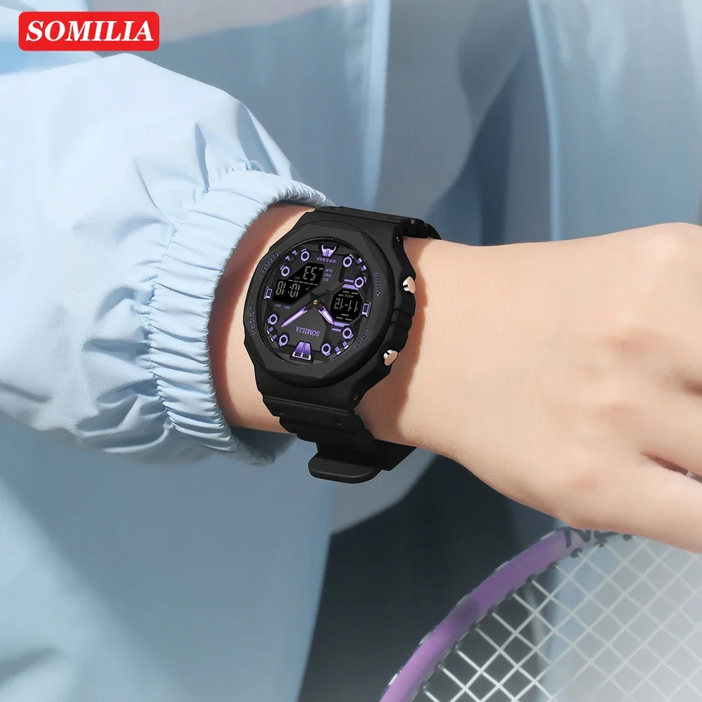 SOMILIA S6200 Fashion Men's Electronic Watch Multi functional Waterproof LED Dual screen Student Electronic Watch 2025 3