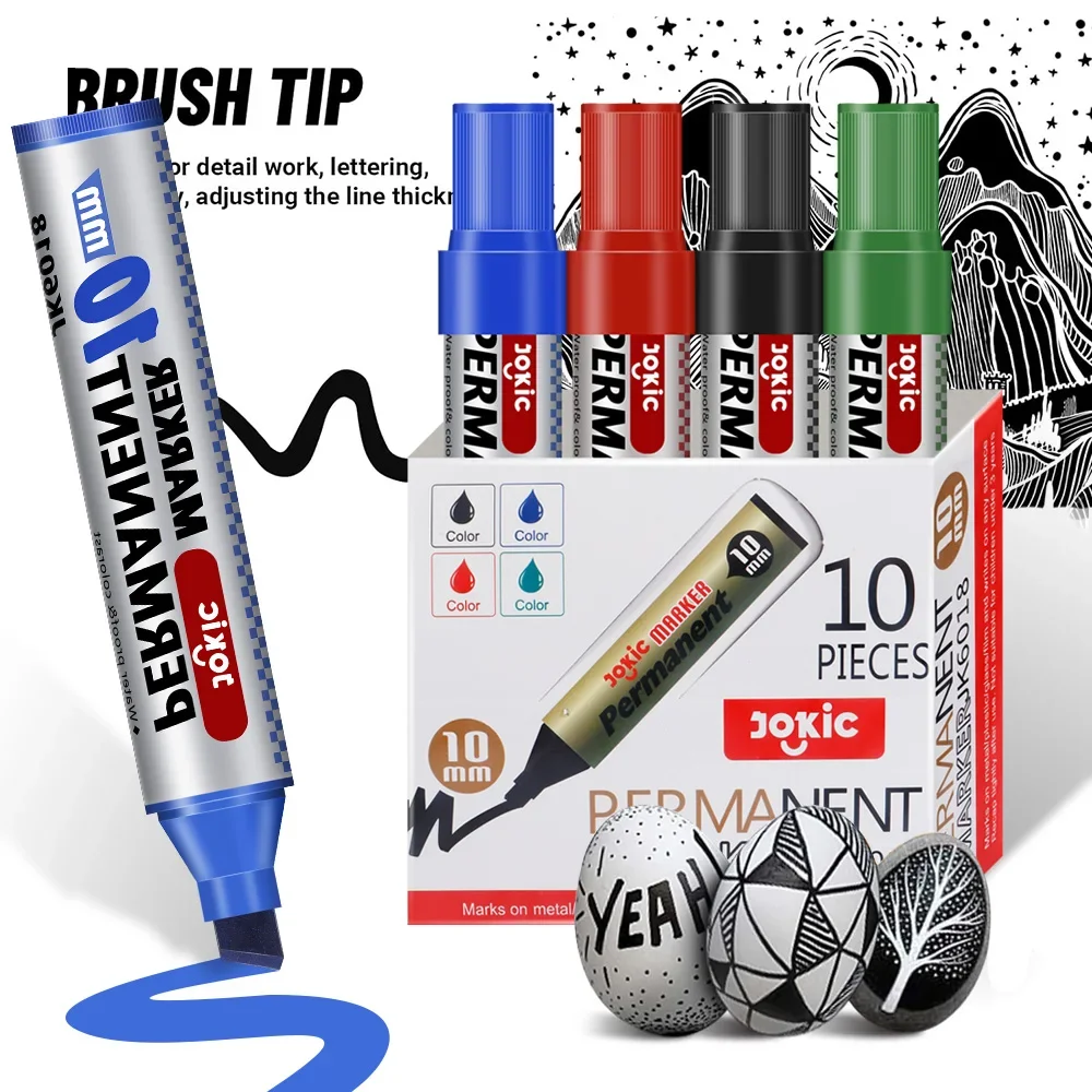 Color Marker Pens 1/4 Pcs Set Permanent Waterproof Ink Thin Nib Crude Nib