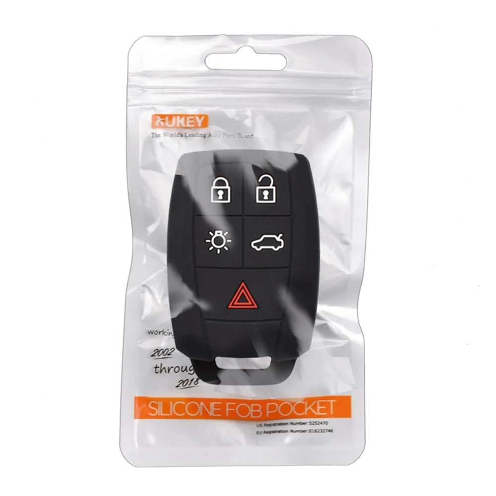 Key Case 5 Buttons Silicone Key Case Fob For Volvo XC90 C70 S60 D5 V50 S40 C30 Keyless Remote Key Cover Shell Skin Holder